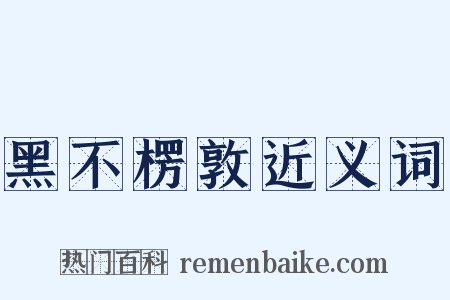 黑不楞敦近义词是什么意思的图片